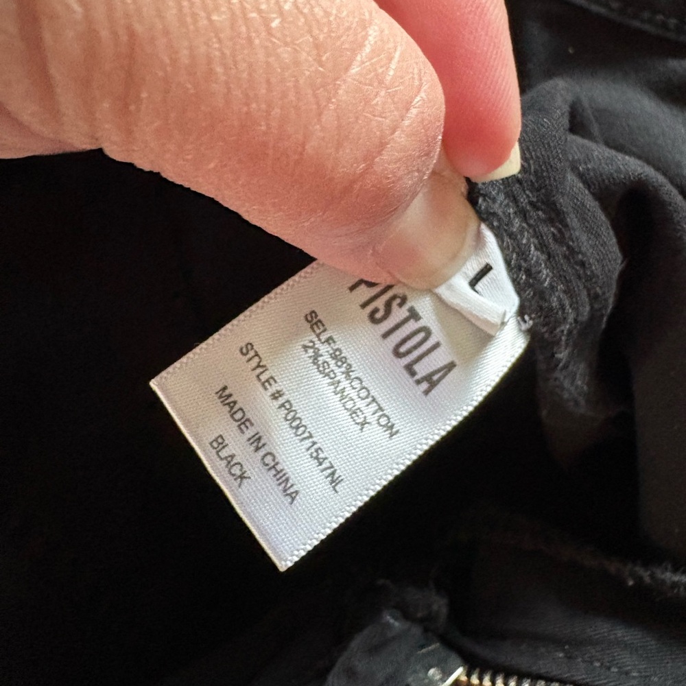 Pistola Martina Flare Zip Up Black Jumpsuit size Large - Picture 9 of 9